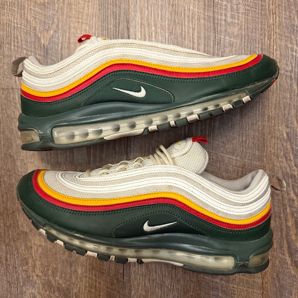 Nike Air Max 97 SE White Evergreen Ratatouille Green Red Yellow